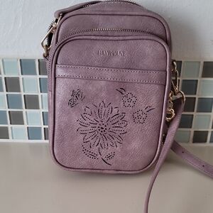 Lilac Crossbody Bag- Floral Cutout